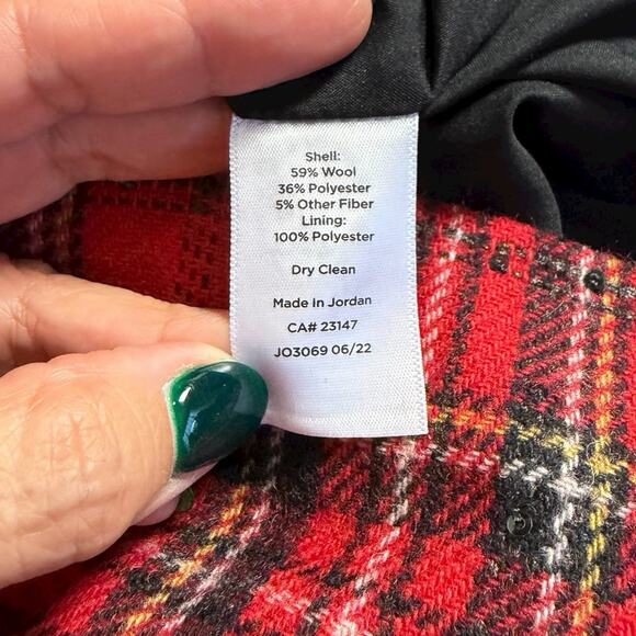 TALBOTS NWT PLAID SEQUIN WOOL BLEND SKIRT PREPPY HOLIDAY CHRISTMAS PLUS SIZE 16 - Picture 5 of 6